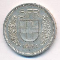 Svájc 1954B 5Fr Ag T:2 patina Switzerland 1954B 5 Francs Ag C:XF patina Krause KM#402