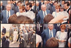 1986 Mihail Gorbacsov (1931- ) és felesége Raisza budapesti látogatásán készült 4 db fotó, jelzés nélkül, hátoldalán számozott, 9x13 cm