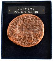 Franciaország 1994. Párizs városát ábrázoló bronz plakett, hátoldalán a város történetének fontosabb...