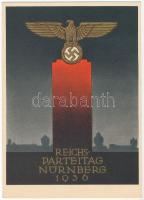 1936 Reichsparteitag Nürnberg. Festpostkarte / Nuremberg Rally. NSDAP German Nazi Party propaganda, swastika s: Richard Klein + So. Stpl.