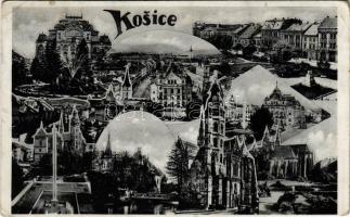 1938 Kassa, Kosice; mozaiklap / multi-view postcard + 1938 Kassa visszatért So. Stpl. (EK)