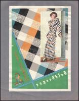 cca 1934 Goldberger reklám vagy katalógus borító divat terv negatív nyomdai nyomata. Ofszet, kollázs, papír, papírra kasírozva, jelzés nélkül, 25x18 cm