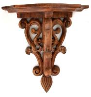 Faragott fali konzol, 32x28x15cm