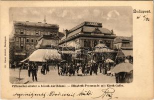 1901 Budapest V. Erzsébet sétatér, Kioszk kávéház. Ganz Antal 83. (1950-es években lebontották)