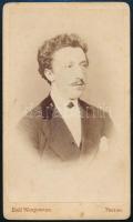 cca 1880 Férfiporté, keményhátú fotó Emil Wangemann passaui műterméből, 10,5×6 cm