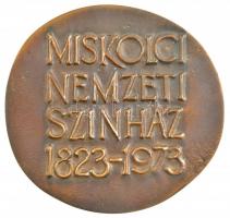 Kiss Kovács Gyula (1922-1984) 1973. Miskolc Nemzeti Színház 1823-1973 kétoldalas, öntött Br plakett (~80-85mm) T:2