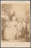 cca 1860 XVI. Lajos francia király családjával, festmény nyomán készült keményhátú fotó Goupil& Cie műterméből, 10,5×6,5 m