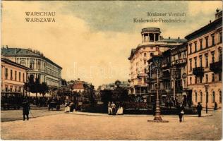 Warszawa, Varsovie, Varsó, Warschau, Warsaw; Krakauer Vorstadt / Krakowskie Przedmiescie, syrena, horse-drawn tram