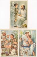 3 db RÉGI Márton L.-féle Cserkészlevelezőlapok Kiadóhivatal képeslap Márton L. szignóval / 3 pre-1945 Hungarian scout art postcards