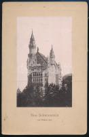 cca 1890 Neuschwanstein kastély, keményhátú fotó, 11,5×7 cm