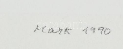 Mark (Márkus), Anna (1928-): Geometrikus kompozíció, 1990. Szitanyomat, papír, jelzett, művészpéldán...