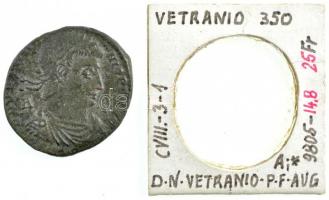 Római Birodalom / Siscia / Vetranius 350. AE3 (5,40g) T:2,2- patina Roman Empire / Siscia / Vetranio 350. AE3 D N VETRA-NIO P F AVG - A * / CONCORDIA MILITVM - A - .GammaSIS. (5,40g) C:XF,VF patina RIC VIII 285.