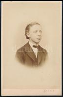 cca 1868 Fiatal férfi portréja, keményhátú fotó Heid bécsi műterméből, 10,5×6,5 cm