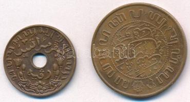 Holland Kelet-India 1945P 1c sárgaréz + 1945P 2 1/2c sárgaréz T:2- Netherlands East Indies 1945P 1 C...