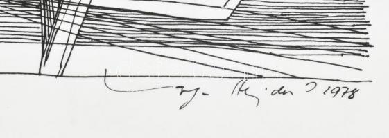 Varga Hajdú István (1920-1981): Alakok. Nyomat, műanyag lemez, jelzett a nyomaton, 32×47,5 cm