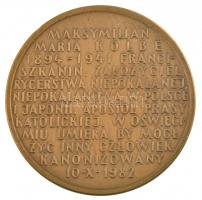 Lengyelország 1982. "Szent Maximilian Kolbe" Br emlékérem (45mm) T:1-
Poland 1982. "...