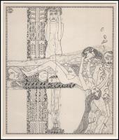 Kozma Lajos (1884-1948): Pénz, papír, jelzett a cinkográfián, paszpartuban, 19,5×16,5 cm