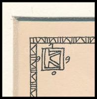 Kozma Lajos (1884-1948): Pénz, papír, jelzett a cinkográfián, paszpartuban, 19,5×16,5 cm