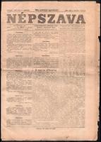 1919 Népszava. A Magyarországi Szocialista Párt reggeli hivatalos lapjának 1919. május 8. XLVII. évf. 109. száma, kissé foltos, kis lapszéli szakadásokkal, 12 p.