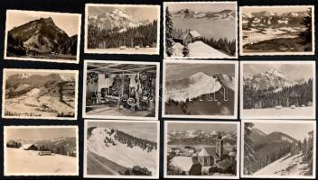 cca 1930-50 Téli, elsősorban sport (sí) felvételek, részben Tátra, jelzés nélküli 42 db fotó, 4x2,5 ...