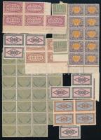 Német jövedelemadó bélyegek nagyrészt ívdarabokban, ömlesztve