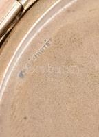 Ezüst (Ag) pudrié, kopott, vésett, jelzett, belsejében fém betéttel, bruttó: 155g, d:10cm