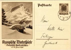 1936 Olympische Winterspiele Garmisch-Partenkirchen / Winter Olympics in Garmisch-Partenkirchen; 6+4 Ga. s: Diebitsch (ragasztónyom / glue marks)