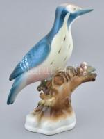 Zsolnay porcelán fakopáncs / harkály figura, kézzel festett, jelzett, hibátlan, apró kopásnyommal, m...