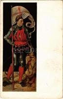 Szent György / St. Georg / Saint George. Albrecht Dürer (München, Kgl. Pinakothek) (kopott sarkak / worn corners)