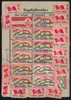 1948 MKP igazolvány tagsági bélyegekkel