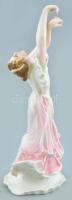 Ens porcelán táncos nő fogura. Kézzel festett, jelzett, hibátlan. m: 23 cm