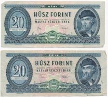 1962-1975. 10Ft (3xklf) + 1975-1980. 20Ft (2xklf) T:III,III- köztük: kis anyaghiány, foltok, firka