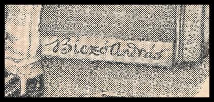 Biczó András: A metszetárus. Ofszet-lito. Jelzett a nyomaton, 13x14 cm