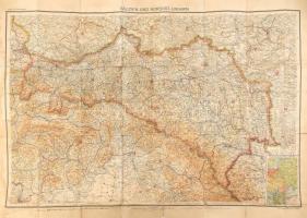 Galizien und Nordost-Ungarn, 1:600 000, Carl Flemming AG, foltos, szakadással, 75×107 cm