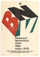 1964 Budapesti Nemzetközi Vásár, plakát, Görög Lajos (1927-1995) grafikája, 40×28 cm