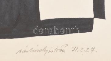 Szász Károly István (1909-1979): Geometrikus formák, 1971. Filctoll, papír, jelzett, 42,5×30 cm. Soó...
