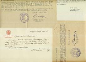 1939-1960 7 db érdekes aláírás klf. színházigazgatóktól, polgármesterektól Bozó Gyula grafikusművésznek szóló iratokon leveleken