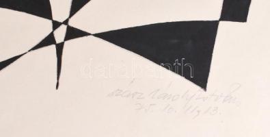 Szász Károly István (1909-1979): Fekete formák, 1975. Filctoll, papír, jelzett, 40,5×29,5 cm. Soós I...