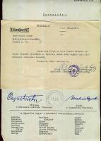 cca 1930-1950 Bozó Gyula grafikusművész okmány hagyaték érdekes levelekkel, okmányokkal 11 db