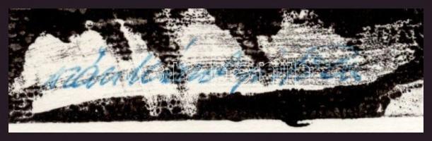 Szász Károly István (1909-1979): Robbanás, 1967. Monotípia, papír, jelzett, hátoldalán autográf feli...