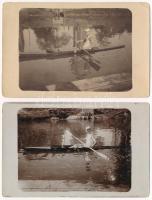 1923 Temesvár, Timisoara; Evezős egylet edzés közben / Rowing club's training - 5 db eredeti fo...