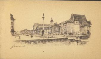 Varso 10 lapos képeslapfüzet az 1950-es évekből / Warszawa postcard booklet from the 50`s