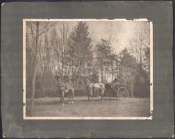 cca 1910-1920 Szatmár, uradalmi kocsi, kartonra kasírozott fotó, foltos karton, 20×26 cm