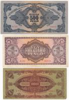 1945-1946. 7 db-os vegyes pengő, milpengő és b-pengő válogatás (7xklf) T:III köztük: szép papír, any...