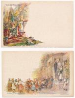 5 db RÉGI barna 2 Ga. díjjegyes Ezredéves Kiállítás művészlap / 5 pre-1900 brown Ga. Hungarian Mille...