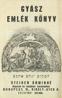 1941 Zsidó gyász emlékkönyv / Mourning memory booklet