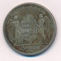 1930. 5P Ag "Horthy jobbra" T:3 patina Adamo P8