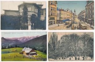14 db RÉGI külföldi város képeslap vegyes minőségben / 14 pre-1945 European town-view postcards in mixed quality