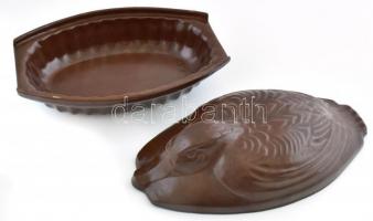 Retró figurális kacssütő tál. hibátlan, jelzés nélkül, 36x21x14cm