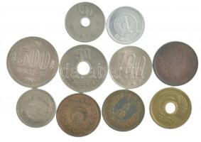 Japán 1882-1988. 1/2s-500Y (10xklf) T:2-3 Japan 1882-1988. 1/2 Sen - 500 Yen (10xdiff) C:XF-F